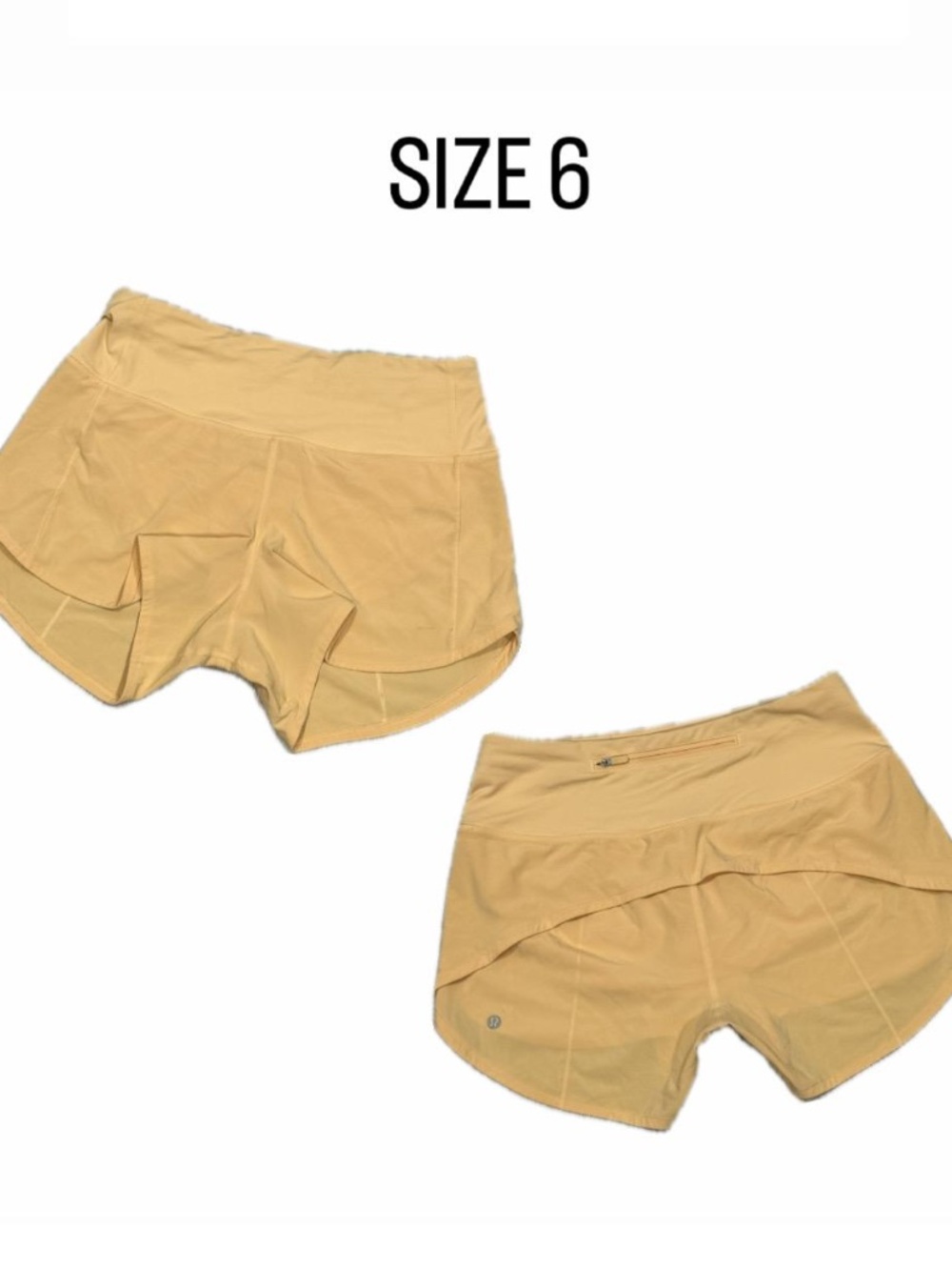 Lululemon Speed Up High-Rise Lined Short | Size 6 | Pale Yellow.